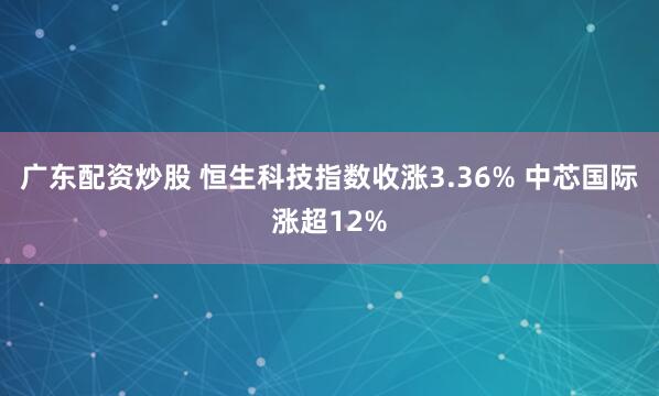 广东配资炒股 恒生科技指数收涨3.36% 中芯国际涨超12%